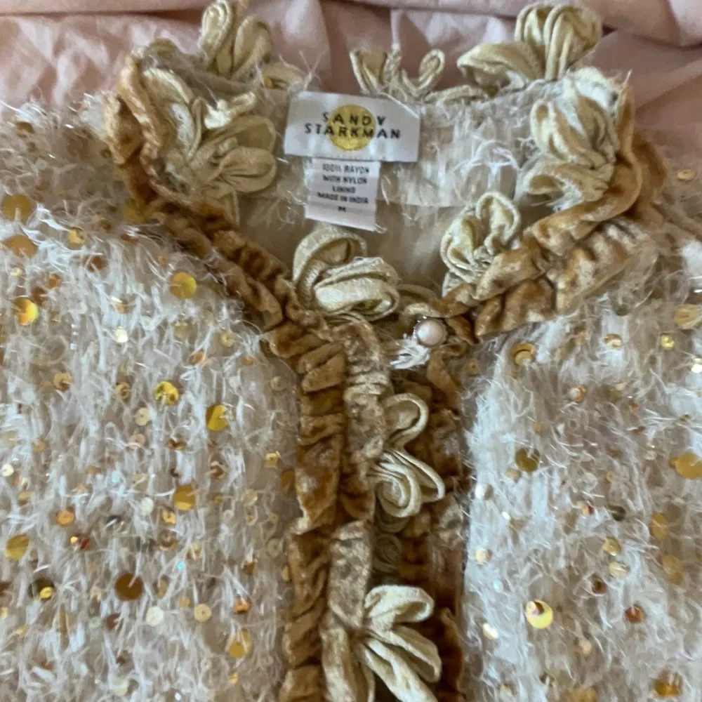 Sequined Cream Women's Blazer Jacket